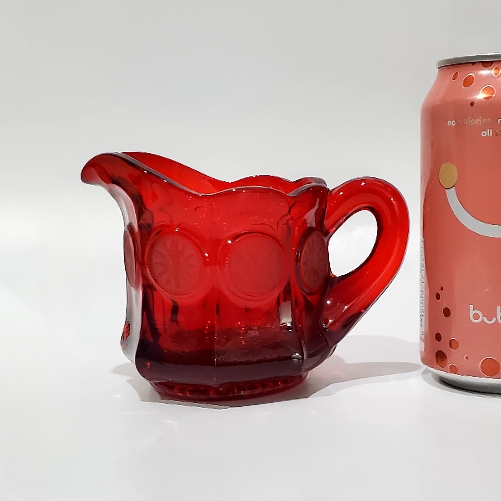 6oz Fostoria Coin Ruby Red Glass Creamer Pitcher